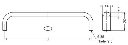 Maniglia per mobili in acciaio inox SUS316, 101,6 mm, EK-S640/M e