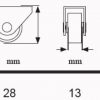 4 Stück Möbelrollen, aus robustem Polyurethan, Oberfläche: grau, 25 mm (1″), 08.06.040-0. Rollensatz für Unterbettkommode, Spielzeugbox, Kiste, Kasten, Geräte, Möbel und viel mehr, von SISO Denmark – Bild 2
