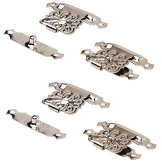 Set bestehend aus 4 Stück hochqualitativen SISO / UMAXO® Verschlüssen, für kleine dekorative Schachteln, Kisten oder Schmuckschachteln. Mini-Riegel inkl. Befestigungsschrauben - Nickel (30.00.050)