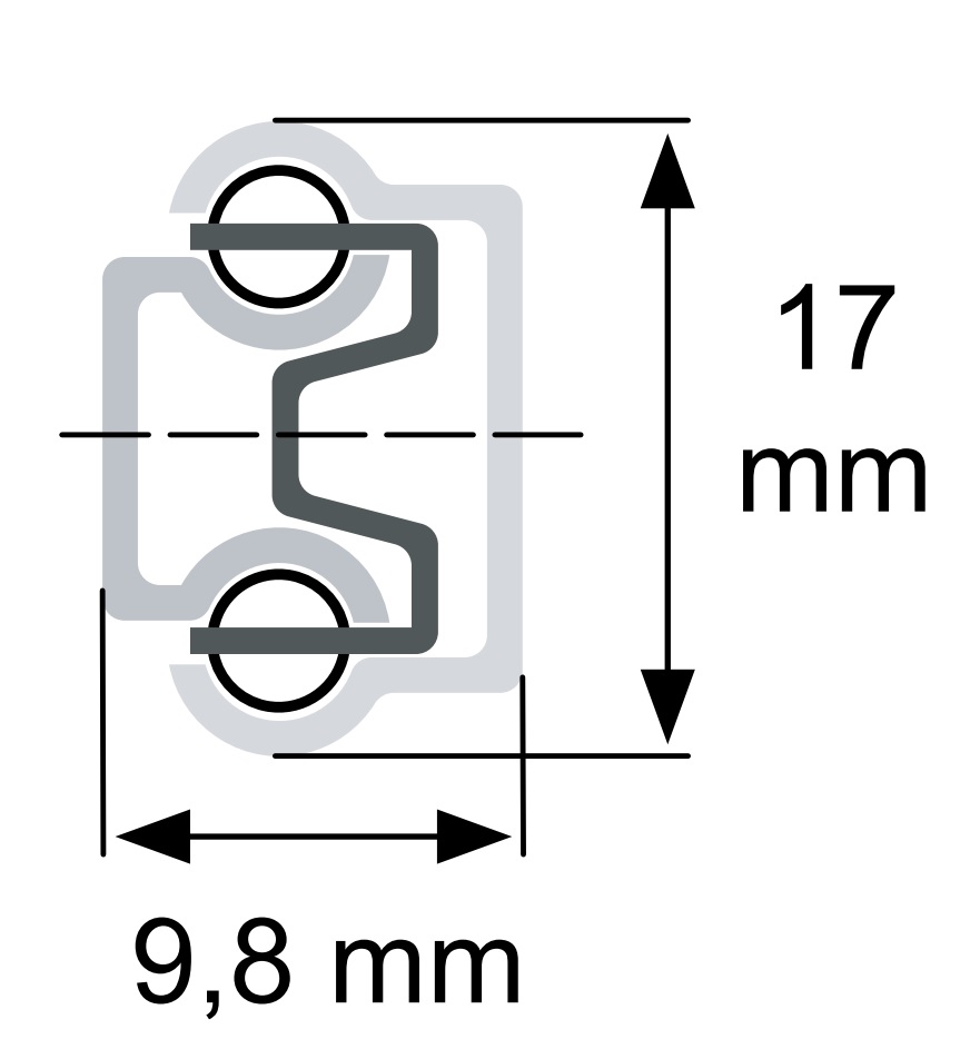 Lot de 2 (1 paire) glissières de tiroirs 17mm de rainure