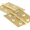 2 Stück hochwertige Möbelscharniere aus Messing, gelocht, 40x35x1,4 mm; gesandet – Bild 3