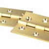 2 Stück hochwertige Möbelscharniere aus Messing, gelocht, 40x35x1,4 mm; gesandet – Bild 2