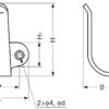 Haken aus Edelstahl V2A (SUS304, 1.4301), gebürstet. Auch als Griff einsetzbar. Von Sugatsune / LAMP® (Japan), 2H – Bild 2