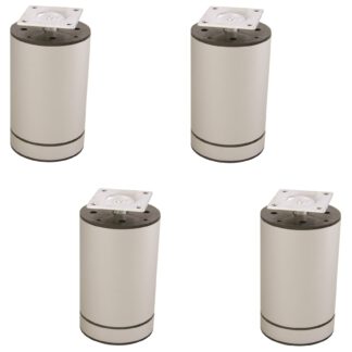 Design-Möbelfüße, 4er-Set, höhenverstellbar +20 mm, Farbe: Alu Silver. Produktfoto