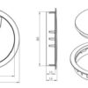 Hochwertige massive Kabeldurchführung aus Zamak, Ø80 mm für Schreibtisch mit Bürstendichtung, Oberfläche: Alu-Optik. Tisch-Kabelführung Kabeldurchlass von SISO / Dänemark – Bild 2
