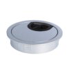 Hochwertige Kabeldurchführung aus Zamak, Ø 60 mm für Schreibtisch mit Bürstendichtung, Oberfläche: Aluminium Look. Tisch-Kabelführung Kabeldurchlass von SISO / Dänemark – Bild 2