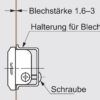 Anschraubwinkel aus SUS430, Oberfläche: glänzend poliert, 39,5 mm (1,6″) XLA-HHA40B. Halterung XLA-HHA40B für Sugatsune Einlassgriffmuscheln XLA-HHA300 und XLA-HHA600, von Sugatsune / LAMP® (Japan) – Bild 3
