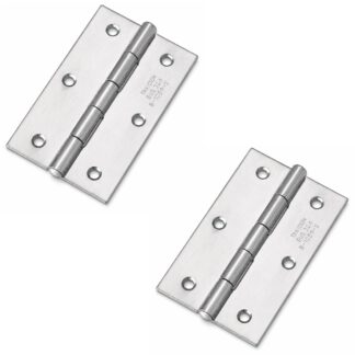 2 Stück hochwertiges Aufschraubscharnier, aus Edelstahl SUS304, Tragkraft: 10 kg (22 lbs), 76 mm (2-63/64″), B-1059-2. Robustes Flachscharnier für Maschinentüren, Gehäusetüren, Wartungsklappen und vieles mehr, von TAKIGEN (Japan)