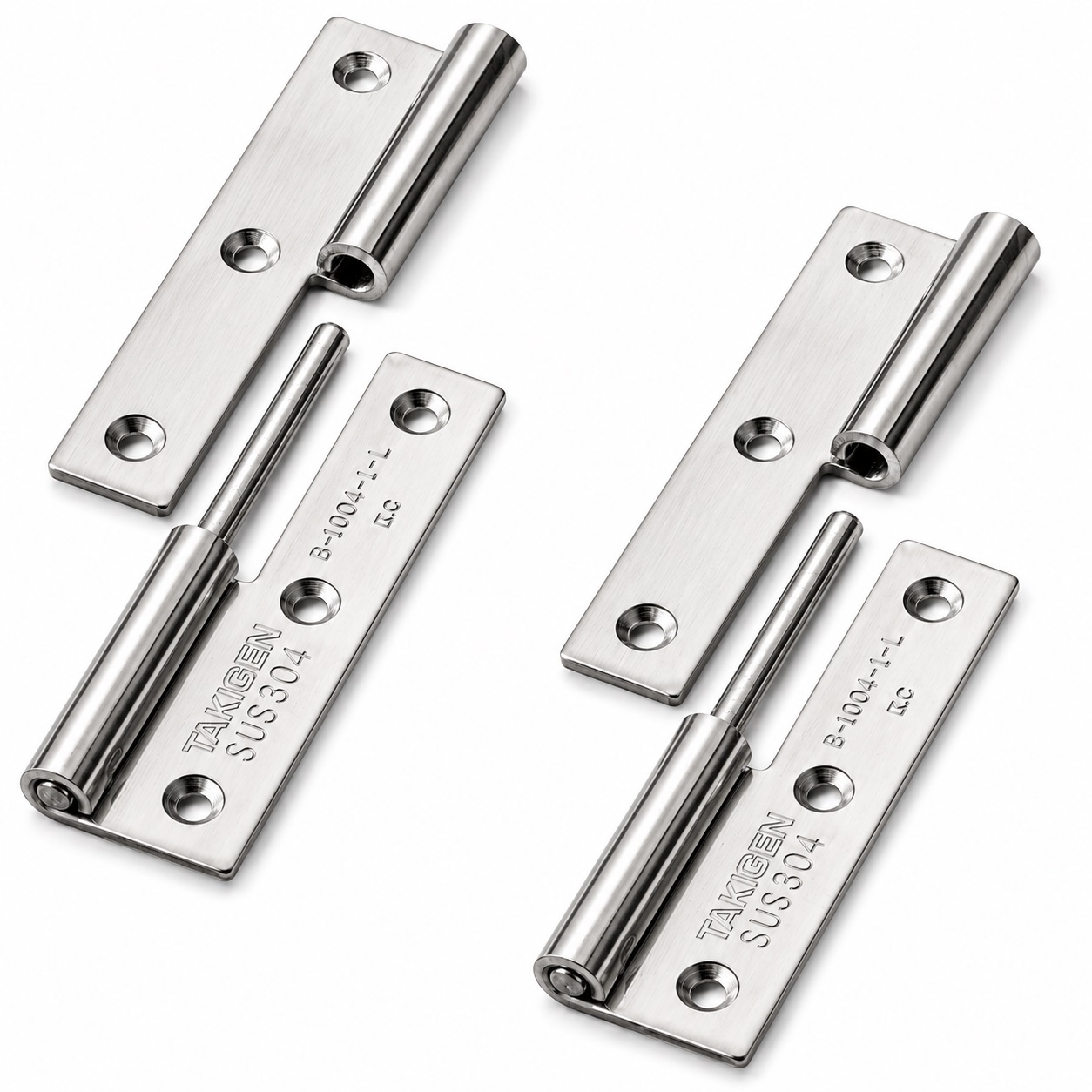 2 Stück hochwertiges Aushängescharnier, B-1004-1-L, Höhe: 75 mm, von TAKIGEN, Tragkraft: 15 kg (34 lbs), Ausführung: links. Produktbild