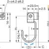 Beweglicher Edelstahlhaken, aus rostfreiem Edelstahl, Oberfläche: glänzend poliert, 62 mm (2,5″), UC-055. Schaukelhaken für Wand, Decke, Badezimmer, Außenbereich, Schwimmbad und viel mehr, von Sugatsune / LAMP® (Japan) – Bild 3