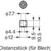 2 Stück Distanzstück aus Stahl, Oberfläche: verzinkt, 10,5 mm (0,5″) BSP-8. Blechbefestigung BSP-8 für Griffmuschel Sugatsune SD-160WB, Griffmuschel Sugatsune SD-160CR , von Sugatsune / LAMP® (Japan) – Bild 2