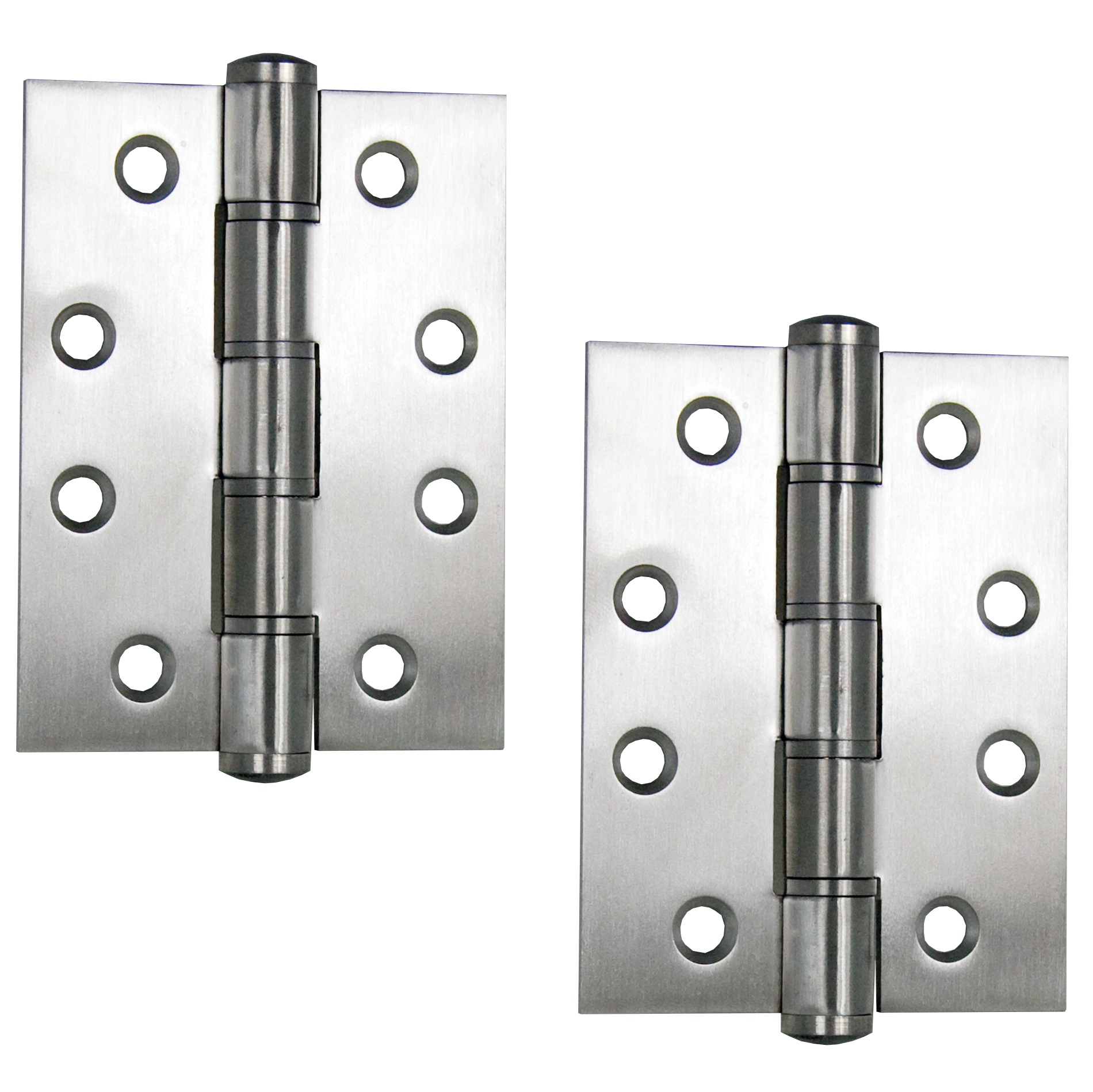 2 Stück hochwertige UMAXO® Edelstahl Tür-Scharniere 102mm, eckige Form,  inkl. Schrauben. Türband für schwere Türen. Edelstahlscharnier SUS304  (V2A)