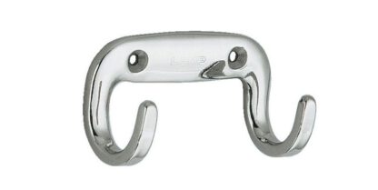 Hochwertiger Doppelhaken, aus massivem rostfreiem Edelstahl, Oberfläche: glänzend poliert, 65 mm (2,6″), EW-65E. Wanddoppelhaken für Garderobe, Badezimmer, Außenbereich, Schwimmbad und viel mehr, von Sugatsune / LAMP® (Japan) – Bild 3