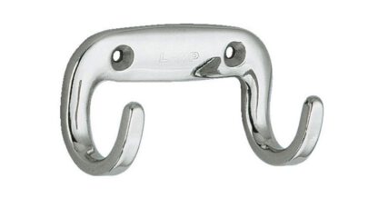 Hochwertiger Doppelhaken, aus massivem rostfreiem Edelstahl, Oberfläche: glänzend poliert, 80 mm (3,2″), EW-80E. Wanddoppelhaken für Garderobe, Badezimmer, Außenbereich, Schwimmbad und viel mehr, von Sugatsune / LAMP® (Japan) – Bild 3