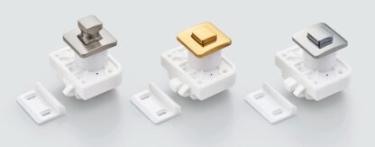 Hochwertiger Druckknopf-Verschluss mit Grifffunktion, aus Messing, Oberfläche: verchromt, Ausführung: quadratisch, TLP-S-BB-CR und TLP-LBM(W). Massiver Druckknopf für Yacht und viel mehr, von Sugatsune / LAMP® (Japan) – Bild 7