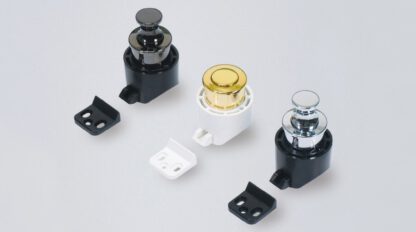 Hochwertiger Druckknopf-Verschluss mit Grifffunktion, aus Zinklegierung (ZDC), Oberfläche: goldfarbig, glänzend poliert, PKL-08/GA und PKLW. Massiver Druckknopf für Wohnwagen, Yacht und viel mehr, von Sugatsune / LAMP® (Japan) – Bild 4