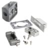 Hochwertiger Druckknopf-Verschluss mit Soft-Close und Grifffunktion, aus Zamak, Oberfläche: verchromt, Ausführung: rechteckig, 14.03.042-0. Massiver Druckknopf für Wohnwagen, Yacht, Privatflugzeug und viel mehr, von SISO Denmark