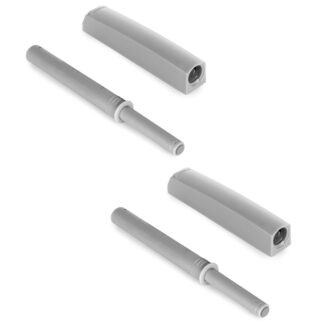 2 Stück eleganter Druckschnäpper, mit Montagegehäuse, Oberfläche: grau, Ausführung: nicht magnetisch, 1900221. Stabiler Push-to-open Türöffner für Möbeltüren, Schranktüren, Klappen und vieles mehr, von EMUCA