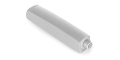 Eleganter Druckschnäpper, mit Montagegehäuse 1900221 von EMUCA, grau, Ausführung: nicht magnetisch. Im geschlossenen Zustand