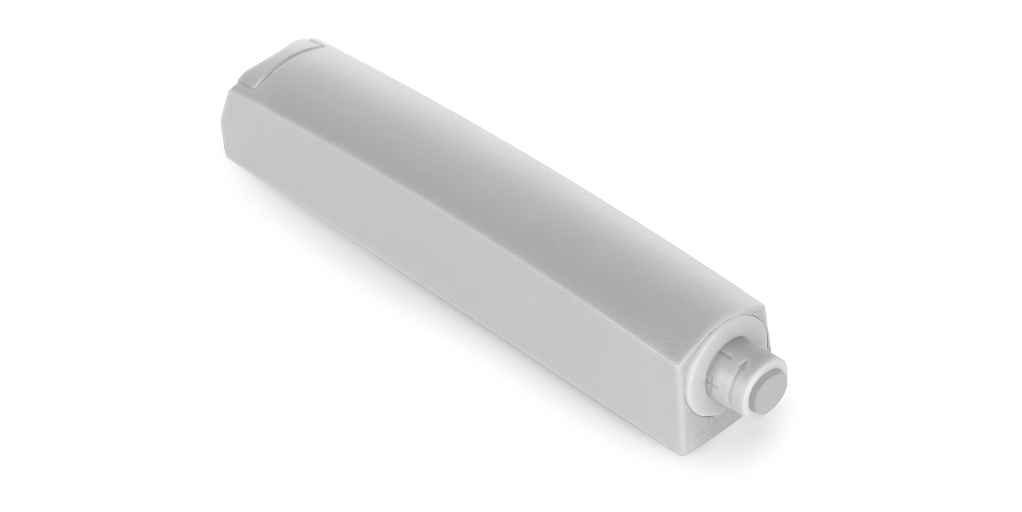 2 Stück eleganter Druckschnäpper, mit Montagegehäuse, Oberfläche: grau, Ausführung: nicht magnetisch, 1900221. Stabiler Push-to-open Türöffner für Möbeltüren, Schranktüren, Klappen und vieles mehr, von EMUCA – Bild 5