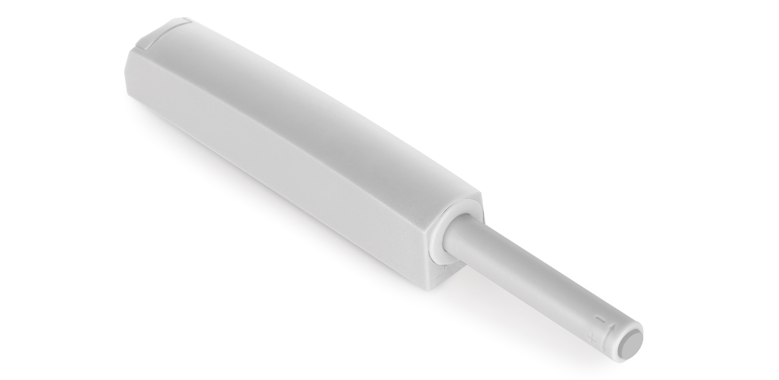 2 Stück eleganter Druckschnäpper, mit Montagegehäuse, Oberfläche: grau, Ausführung: nicht magnetisch, 1900221. Stabiler Push-to-open Türöffner für Möbeltüren, Schranktüren, Klappen und vieles mehr, von EMUCA – Bild 4