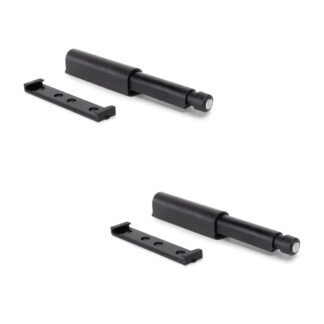 2 Stück eleganter Druckschnäpper, Oberfläche: schwarz, 62 mm (2-7/16″), Ausführung: magnetisch, 2033917. Stabiler Push-to-open Verschluss für Möbeltüren, Schranktüren, Klappen und vieles mehr, von EMUCA