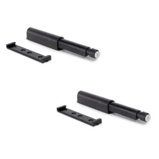 2 Stück eleganter Druckschnäpper, Oberfläche: schwarz, 62 mm (2-7/16″), Ausführung: nicht magnetisch, 2033817. Stabiler Türdruckverschluss für Möbeltüren, Schranktüren, Klappen und vieles mehr, von EMUCA