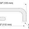 Edelstahl-Türgriff V2A (SUS304), 120 mm (4-26/32″) EC-120M. Hochwertiger massiver Edelstahl-Türgriff aus rostfreiem Edelstahl V2A (SUS304) für feuchte Umgebungen, Schiffe, Lebensmittelbereich, Medizinbereich von Sugatsune / LAMP® (Japan) – Bild 2