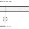 Edelstahl-Türgriff V2A (SUS304), 120 mm (4,8″) H-42-C-3. Hochwertiger Edelstahl-Türgriff aus rostfreiem Edelstahl V2A (SUS304), glänzend poliert, für feuchte Umgebungen, Schiffe, Lebensmittelbereich, Medizinbereich von Sugatsune / LAMP® (Japan) – Bild 2