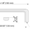 Edelstahl-Türgriff V2A (SUS304), 130 mm (5,2″) FB-130. Hochwertiger massiver Edelstahl-Türgriff aus rostfreiem Edelstahl V2A (SUS304), glänzend poliert, für feuchte Umgebungen, Schiffe, Lebensmittelbereich, Medizinbereich von Sugatsune / LAMP® (Japan) – Bild 2