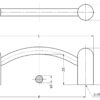 Edelstahl-Türgriff V2A (SUS304), 89 mm (3,6″) LX-90M. Hochwertiger massiver Edelstahl-Türgriff aus rostfreiem Edelstahl V2A (SUS304) für feuchte Umgebungen, Schiffe, Lebensmittelbereich, Medizinbereich, Laboreinrichtungen von Sugatsune / LAMP® (Japan) – Bild 2