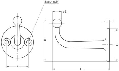 Hochwertiger Edelstahlhaken mit kugelförmiger Spitze, aus rostfreiem Edelstahl, Oberfläche: glänzend poliert, 65 mm (2,6″), FC-65. Wandhaken für Badezimmer, Außenbereich, Schwimmbad, Garderobe und viel mehr, von Sugatsune / LAMP® (Japan) – Bild 2
