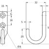 Hochwertiger Edelstahlhaken, aus massivem rostfreiem Edelstahl, Tragkraft: 20 kg, 54,5 mm (2,2″), EL-30. Edelstahlwandhaken für Garderobe, Badezimmer, Außenbereich, Schwimmbad und viel mehr, von Sugatsune / LAMP® (Japan) – Bild 2