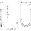 Hochwertiger Edelstahlhaken, aus massivem rostfreiem Edelstahl, Tragkraft: 10 kg, Oberfläche: matt und poliert, 55 mm (2,2″), XL-HJT55TT. Edelstahlwandhaken für Garderobe, Badezimmer, Außenbereich und viel mehr, von Sugatsune / LAMP® (Japan) – Bild 2