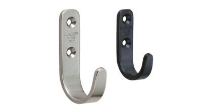 Hochwertiger Edelstahlhaken, aus massivem rostfreiem Edelstahl, Tragkraft: 10 kg, Oberfläche: schwarz, 55 mm (2,2″), HJT-55SBL. Edelstahlwandhaken für Garderobe, Badezimmer, Außenbereich und viel mehr, von Sugatsune / LAMP® (Japan) – Bild 3