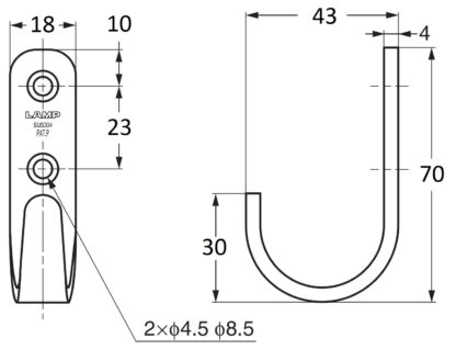 Hochwertiger Edelstahlhaken, aus massivem rostfreiem Edelstahl, Tragkraft: 8 kg, Oberfläche: schwarz, 70 mm (2,8″), HJT-70SBL. Edelstahlwandhaken für Garderobe, Badezimmer, Außenbereich und viel mehr, von Sugatsune / LAMP® (Japan) – Bild 3