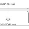 Edelstahlmöbelgriff SUS316, 104 mm (4,1″) SWP-696/S. Bügelgriff, aus feinstem korrosionsfreiem Edelstahl V4A (SUS316) für hochwertige Einrichtungen, sowie für den Außenbereich, feuchte, raue und hochkorrosive Umgebungen von Sugatsune / LAMP® (Japan) – Bild 2