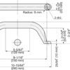 Edelstahlmöbelgriff SUS316, 275,5 mm (10,9″) MG-250. Massiver stabiler Griff aus feinstem korrosionsfreiem Edelstahl V4A (1.4401, SUS316) für hochwertige Einrichtungen, Außenbereich, feuchte, raue und hochkorrosive Umgebungen von Sugatsune / LAMP® (Japan) – Bild 2