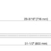 Edelstahltürgriff SUS304, 800 mm (31,5″) SSH-2580. Massiver Edelstahltürgriff aus rostfreiem Edelstahl V2A, satiniert matt, für Zimmertür, Produktionsmaschine, Zug, Bus, Spezialfahrzeug, von Sugatsune / LAMP® (Japan) – Bild 2