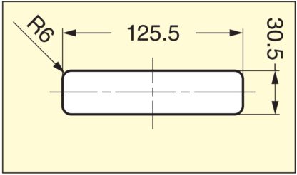 Einlassgriffmuschel aus Zinklegierung mit integriertem ausklappbarem Türstopper, Oberfläche: vernickelt, satiniert matt, 135 mm (5,4″) HH-P135SN. Einlassgriff HH-P135SN mit Anschlagspuffer für Schiebetüre, von Sugatsune / LAMP® (Japan) – Bild 5