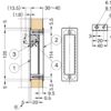 Einlassgriffmuschel aus Zinklegierung mit integriertem ausklappbarem Türstopper, Oberfläche: vernickelt, satiniert matt, 135 mm (5,4″) HH-P135SN. Einlassgriff HH-P135SN mit Anschlagspuffer für Schiebetüre, von Sugatsune / LAMP® (Japan) – Bild 4