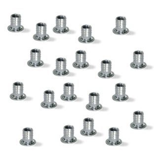20 Stück hochwertige Einpressmutter mit Innengewinde M10, aus Stahl, Oberfläche: verzinkt, 22 mm (55/64″), 8035305. Praktische Einschlagmuffe mit Bund für Möbelverbindungen und viel mehr, von EMUCA