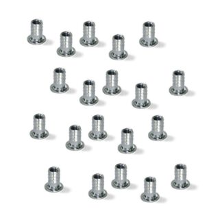 20 Stück hochwertige Einpressmutter mit Innengewinde M6, aus Stahl, Oberfläche: verzinkt, 13,6 mm (17/32″), 8066705. Praktische Einschlagmuffe mit Bund für Möbelverbindungen und viel mehr, von EMUCA
