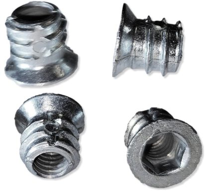 20 Stück hochwertige Einschraubmuffe mit M6 Innengewinde, Senkkopf mit Innensechskant und Abdeckrand, aus massivem Zinkdruckguss, 13 mm (0,6″), 8008001. Einschraubmutter für Möbel, Holzplatte, Spanplatte, Tisch und viel mehr, von EMUCA – Bild 4