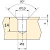 20 Stück hochwertige Einschraubmuffe mit M6 Innengewinde, Senkkopf mit Innensechskant und Abdeckrand, aus massivem Zinkdruckguss, 13 mm (0,6″), 8008001. Einschraubmutter für Möbel, Holzplatte, Spanplatte, Tisch und viel mehr, von EMUCA – Bild 3