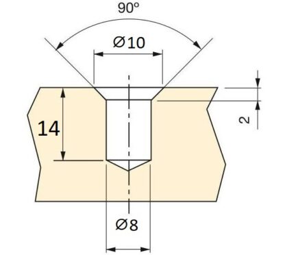 20 Stück hochwertige Einschraubmuffe mit M6 Innengewinde, Senkkopf mit Innensechskant und Abdeckrand, aus massivem Zinkdruckguss, 13 mm (0,6″), 8008001. Einschraubmutter für Möbel, Holzplatte, Spanplatte, Tisch und viel mehr, von EMUCA – Bild 3
