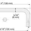 Ergonomischer Edelstahl-Türgriff V2A (SUS304), 108 mm (4,3″) H-75-C-108. Hochwertiger ergonomischer Edelstahl-Türgriff aus rostfreiem Edelstahl V2A (SUS304), glänzend poliert, für feuchte Umgebungen, Schiffe, Maschinenbau von Sugatsune / LAMP® (Japan) – Bild 2