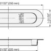 Exklusive ovale Edelstahl-Griffmuschel SUS304, 250 mm (9,9″) HN-250SH. Ovale Edelstahl-Griffmuschel aus rostfreiem Edelstahl V2A, satiniert matt, für Schubladen, Schränke, feuchte Umgebungen, Schiffe, Jachten, Caravans von Sugatsune / LAMP® (Japan) – Bild 2