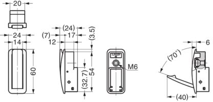Hochwertiger Federklapphaken zum Einlassen, Oberfläche: schwarz, 60 mm (2,4″), Ausführung: mit Soft-Close Schließdämpfung, NF-60D-BL. Klapphaken mit Schließautomatik und Soft-Close für Caravan, Yacht und viel mehr, von Sugatsune / LAMP® (Japan) – Bild 3