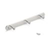 Hochwertige Garderobenleiste mit drei Haken, mit kugelförmigen Hakenspitzen, Oberfläche: silberfarbig, 240 mm (9,5″), MBF240-S. Kleiderstange für Flur, Büro, Hotel, Restaurant, Schlafzimmer und viel mehr, von Sugatsune / LAMP® (Japan)